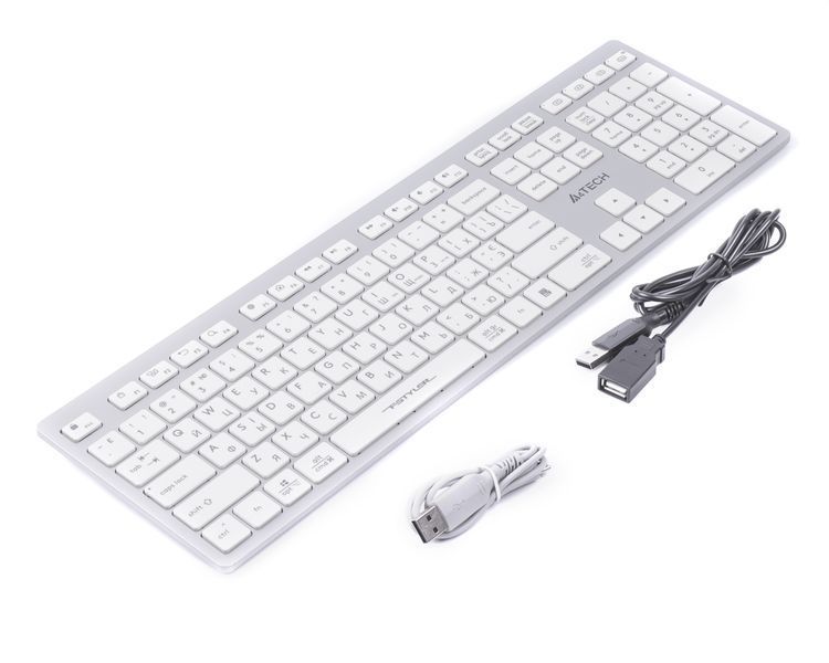 Клавіатура A4-Tech Fstyler FBX50C бездротовa, колір білий FBX50C (White) 1605858 фото