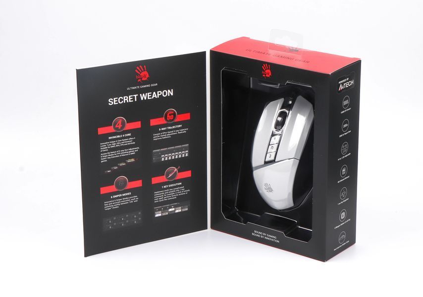 Мышь игровая A4Tech W60 Max Bloody, цвет белый+черный, активированное ПО Bloody W60 Max Bloody (Panda White) 1604867 фото