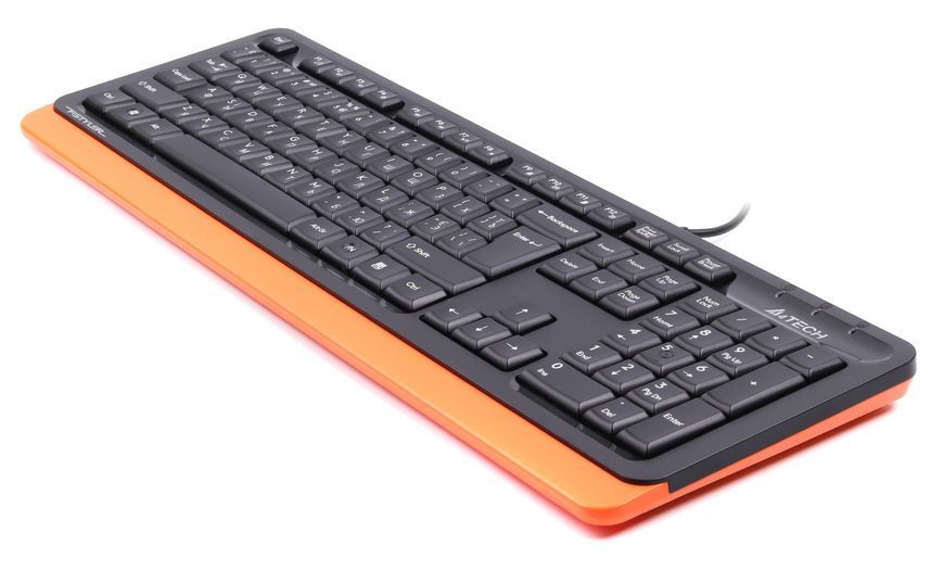 Клавіатура A4Tech Fstyler FKS10 (Grey), USB, колір чорний+ помаранчевий FKS10 (Orange) 1605229 фото