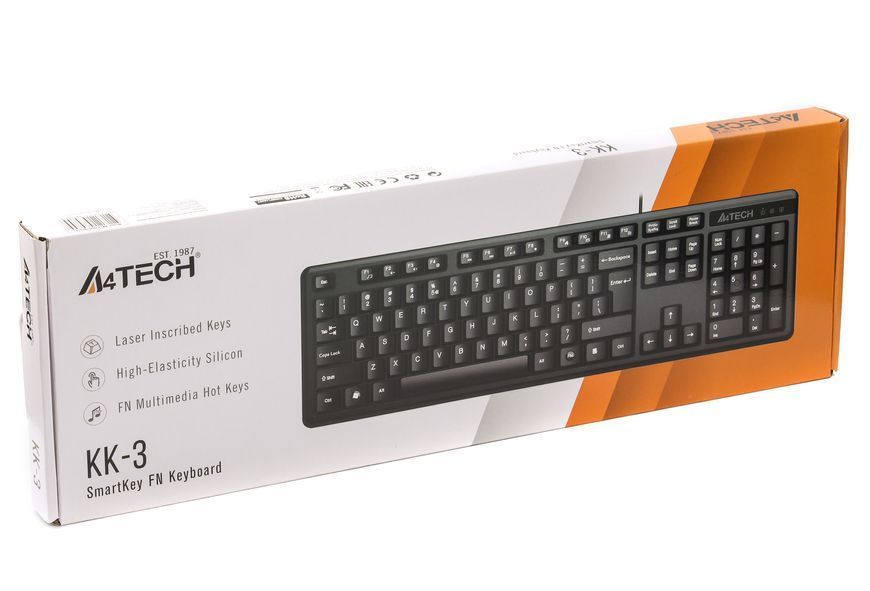Клавиатура A4Tech KK-3, USB, черная, горячие клавиши KK-3 USB (Black) 1605117 фото