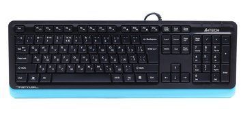 Клавіатура A4Tech Fstyler FKS10 (Blue), USB, колір чорний+ синій FKS10 (Blue) 1605230 фото