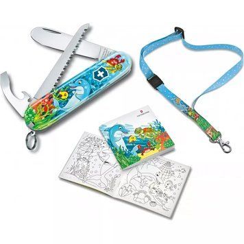 Набір дитячий подарунковий Victorinox My First Children Set Dolphin ніж 84 мм/9 функцій (0.2373.E1) V77551834 фото