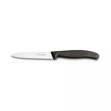 Кухонный нож Victorinox SwissClassic для нарезки 100 мм серрейтор Черный (6.7733) V77551515 фото