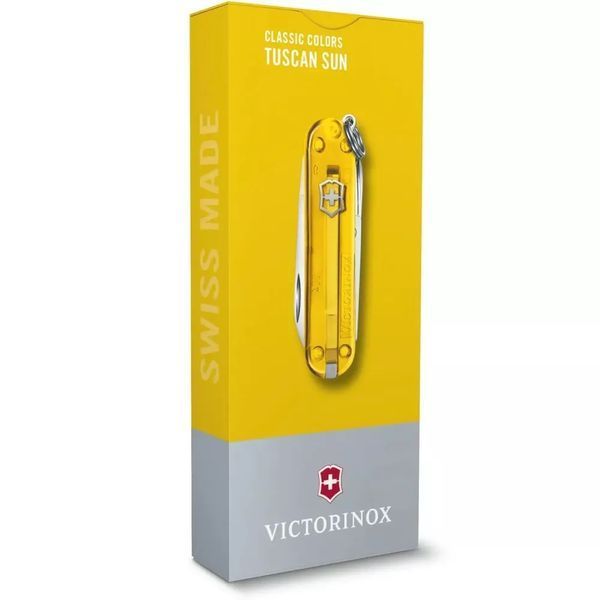 Швейцарський ніж Victorinox Classic 58 мм 7 функцій Жовтий напівпрозорий (0.6223.T81G) V77552851 фото