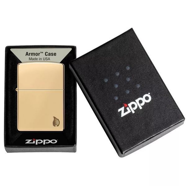 Запальничка Zippo Armor High Polish Brass Flame Design 46397 V77553985 фото