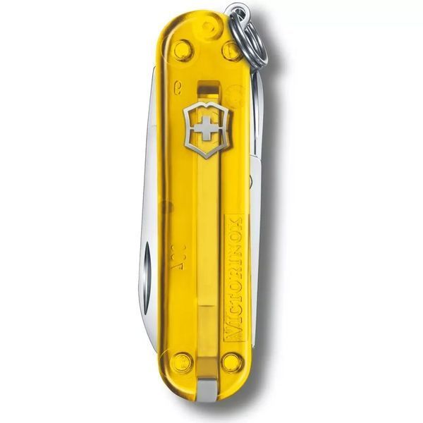 Швейцарський ніж Victorinox Classic 58 мм 7 функцій Жовтий напівпрозорий (0.6223.T81G) V77552851 фото
