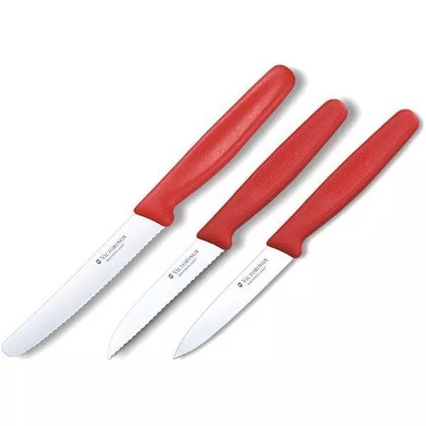 Набор кухонных овощных ножей Victorinox Swiss Classic Paring Set 3 шт Красный (6.7111.3) V77551916 фото