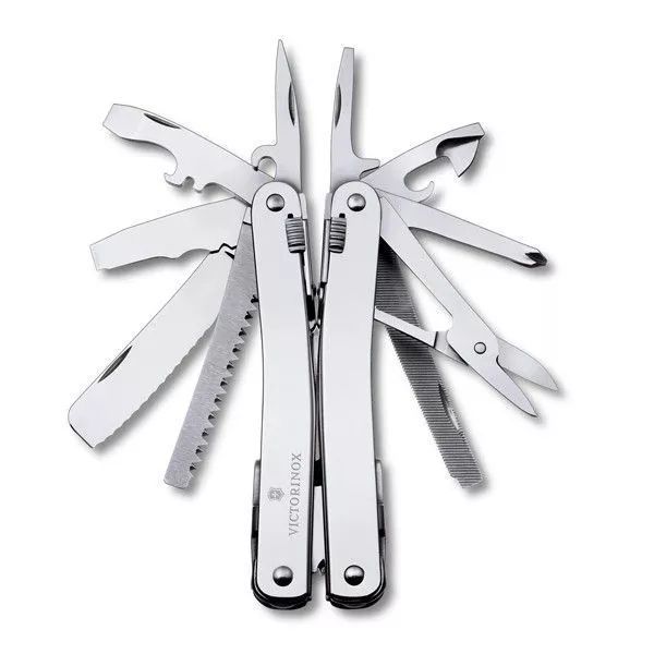 Мультитул Victorinox SwissTool Spirit у шкіряному чохлі з поворотною кліпсою 27 функцій (3.0227.L1) V77551774 фото