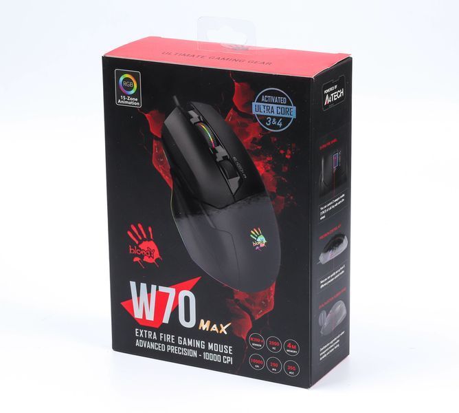 Миша ігрова A4Tech W70 Max Bloody,чорна, активоване ПЗ Bloody W70 Max Bloody (Stone black) 1604868 фото