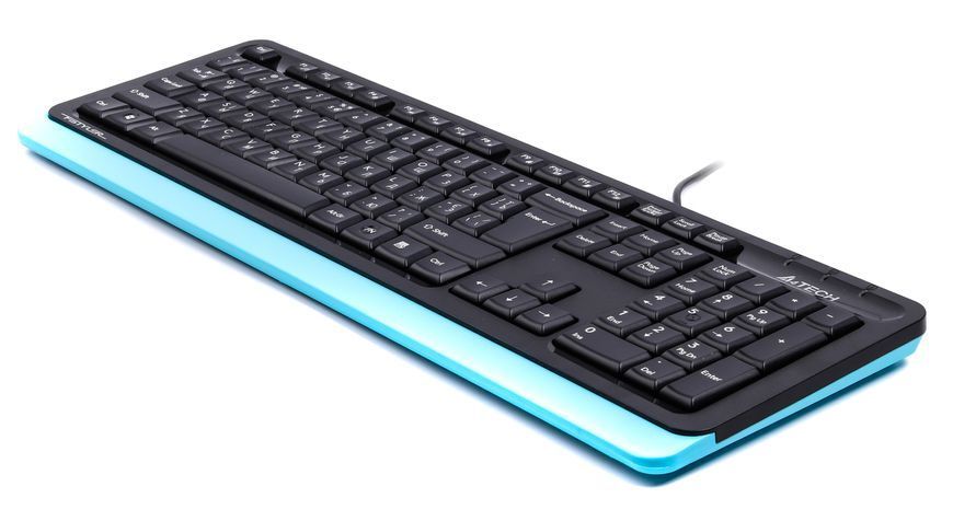 Клавіатура A4Tech Fstyler FKS10 (Blue), USB, колір чорний+ синій FKS10 (Blue) 1605230 фото