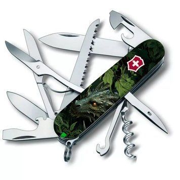 Швейцарський ніж Victorinox Huntsman Zodiac 91 мм Зелений дерев'яний дракон (1.3713.3_Z3240p) V77552799 фото