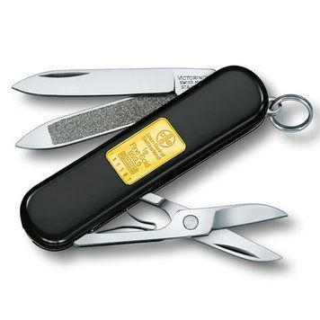 Швейцарський ніж Victorinox Classic SD Чорний із золотою платівкою 0.6203.87 4001125 фото