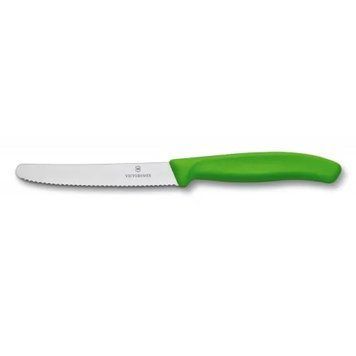 Кухонный нож Victorinox SwissClassic для нарезки 110 мм серрейтор Зеленый (6.7836.L114) V77551520 фото
