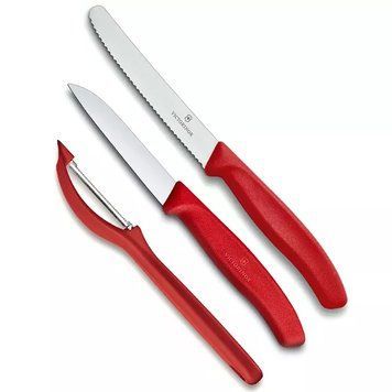 Набор кухонных овощных ножей и овощечистки Victorinox Swiss Classic Paring Set 3 предмета Красный (6.7111.31) V77551923 фото
