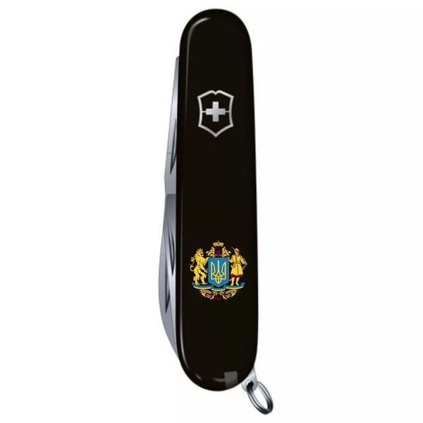 Швейцарский нож Victorinox Spartan Ukraine 91мм 12функций Черный Большой Герб Украины (1.3603.3_T0400u) V77553048 фото