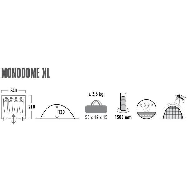 Палатка High Peak Monodome XL 4 Black (10310) 928920 фото