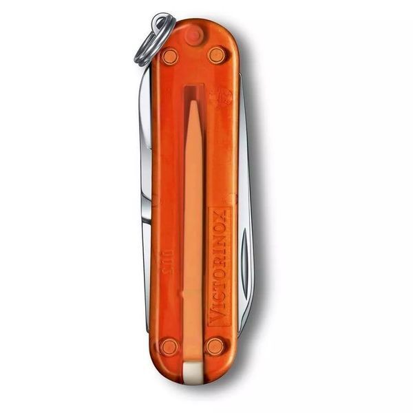 Швейцарский нож Victorinox Classic 58 мм 7 функций Оранжевый полупрозрачный (0.6223.T82G) V77552854 фото
