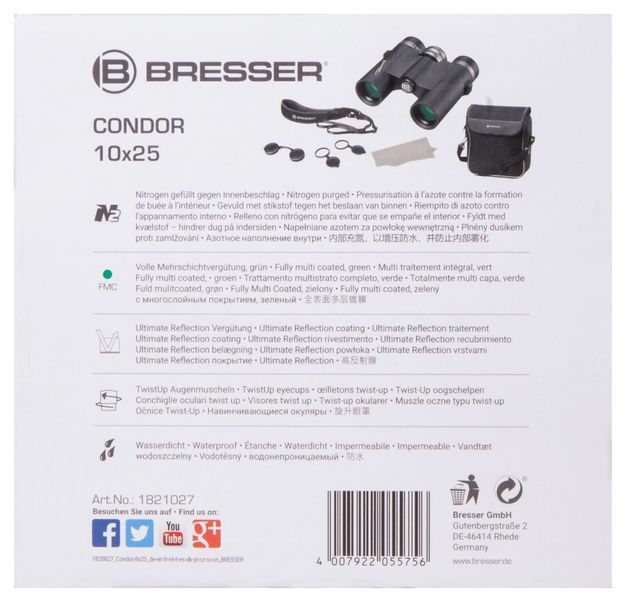 Бiнокль Bresser Condor 10x25 UR 1821027 фото