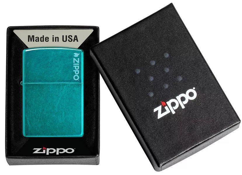 Запальничка Zippo 24004 ZL Classic Candy Teal Zippo Logo 77890054 фото