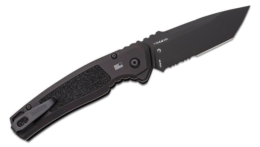 Ніж Kershaw Launch 16 Black Blade Напівсеррейтор Чорний 7105 17400604 фото