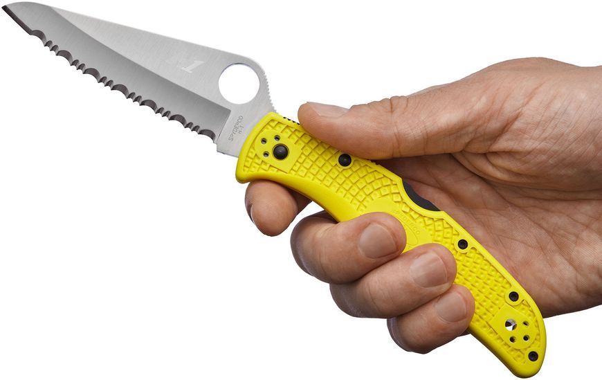 Ніж Spyderco Pacific Salt 2 FRN Yellow Cеррейтор C91SYL2 871418 фото