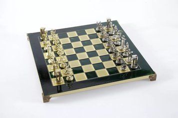 Шахматы Manopoulos, Миньонский воин, латунь, в деревянном футляре 36х36см (S8GRE) V77553465 фото