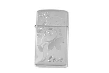 Зажигалка узкая Zippo Slim Love Flower High Polish Chrome 24816 V77550921 фото