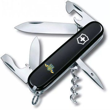 Швейцарський ніж Victorinox Spartan Ukraine 91мм 12 функцій Чорний (1.3603.3_T1010u) V77553042 фото