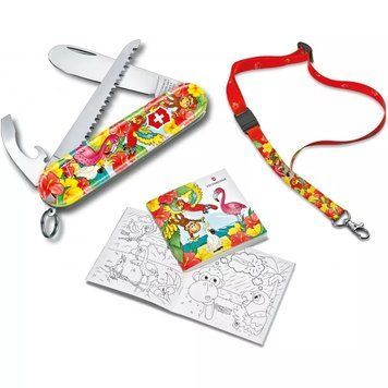 Набір подарунковий дитячий Victorinox My First Children Set Animal Edition Parrot ніж 84 мм/9 функцій (0.2373.E3) V77551932 фото