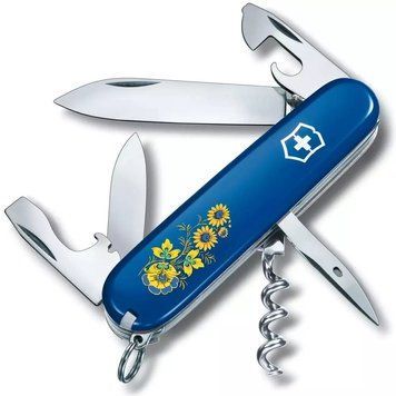 Швейцарський ніж Victorinox Spartan Ukraine 91 мм 12 функцій Квіти (1.3603.2_T1050u) V77553026 фото