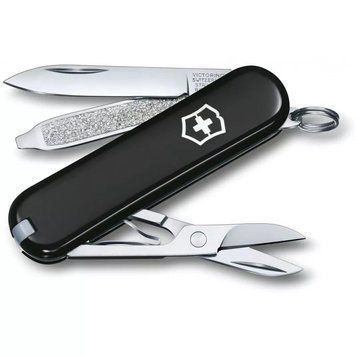 Швейцарський ніж Victorinox Classic SD 58 мм 7 функцій Чорний у блістері (0.6223.3B1) V77552870 фото