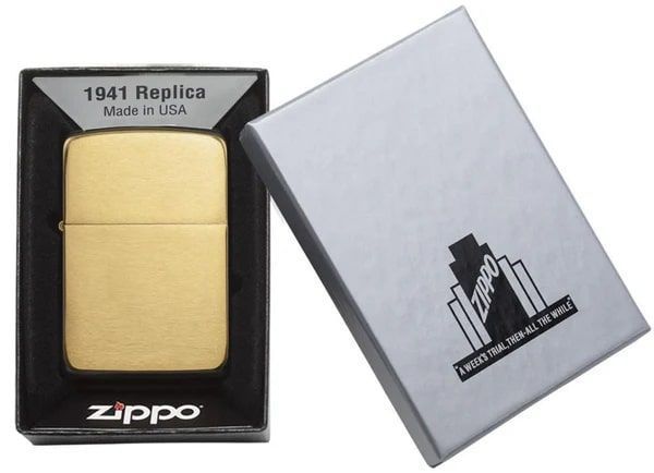 Зажигалка ZIPPO Brushed Brass 1941 Replica 1941B V77550772 фото