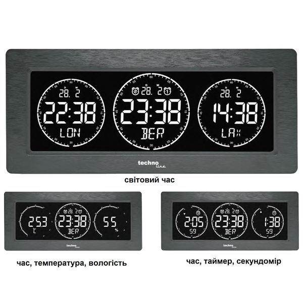 Часы настольные Technoline WT458 Black (WT458) DAS302480 фото