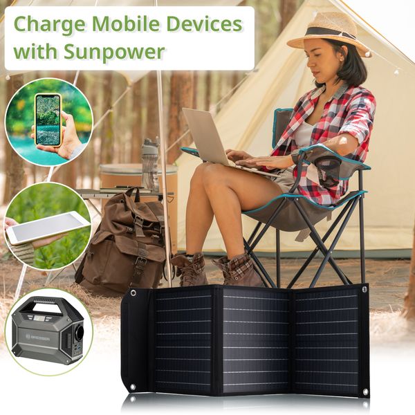 Портативное зарядное устройство для солнечной панели Bresser Mobile Solar Charger 40 Watt USB DC (3810040) 930149 фото