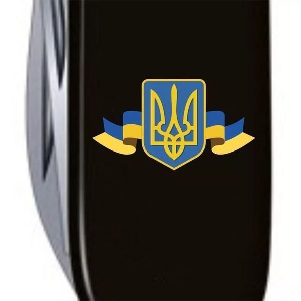 Швейцарський ніж Victorinox Spartan Ukraine 91мм 12 функцій Чорний (1.3603.3_T1010u) V77553042 фото