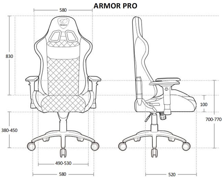 Кресло игровое ARMOR PRO, черный Armor PRO Black 1604434 фото