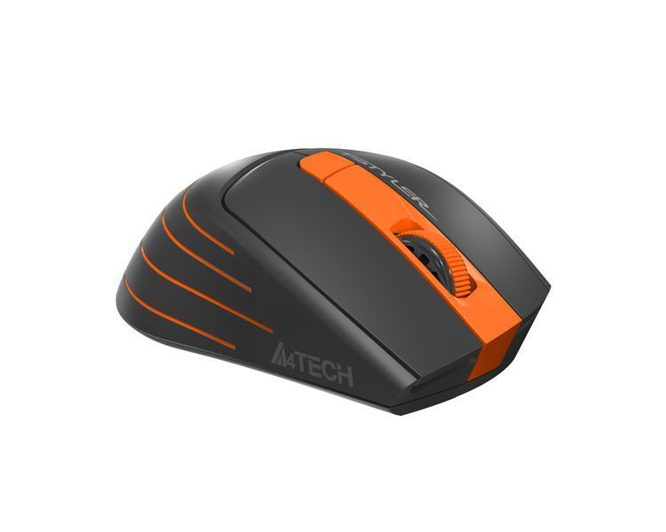 Миша бездротова A4Tech Fstyler FG30S (Orange), безшумна, USB, колір чорний+помаранчевий FG30S (Orange) 1604570 фото