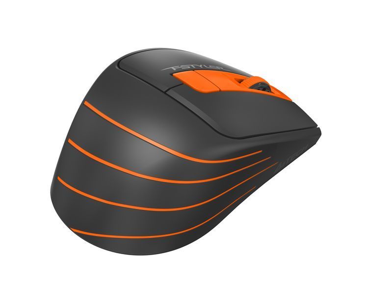 Миша бездротова A4Tech Fstyler FG30S (Orange), безшумна, USB, колір чорний+помаранчевий FG30S (Orange) 1604570 фото