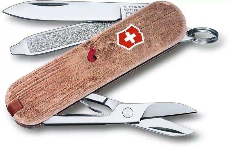 Швейцарский нож из нержавеющей стали Victorinox Classic LE 2017 Woodworm 58 мм Коричневый (0.6223.L1706) V77553801 фото