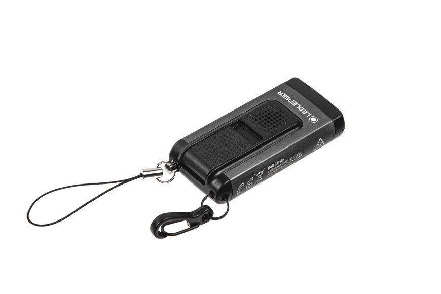 Фонарь-брелок LedLenser K6R Gray Safety со звуковой сигнализацией, заряжаемый, 400/200/20 502580 6008498 фото