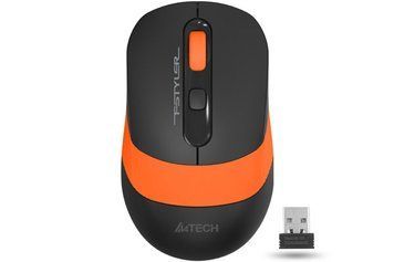 Миша бездротова A4Tech Fstyler FG10 (Orange), USB, колір чорний+помаранчевий FG10 (Orange) 1604046 фото