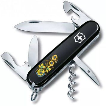 Швейцарський ніж Victorinox Spartan Ukraine 91 мм 12 функцій Квіти (1.3603.3_T1050u) V77553027 фото