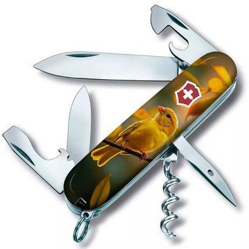 Швейцарський ніж Victorinox Spartan Ukraine 91 мм 13 функцій Золота пташка (1.3603.7_T3170pw) V77552815 фото