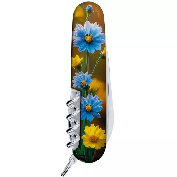 Швейцарський ніж Victorinox Spartan Ukraine 91 мм 13 функцій Золота пташка (1.3603.7_T3170pw) V77552815 фото