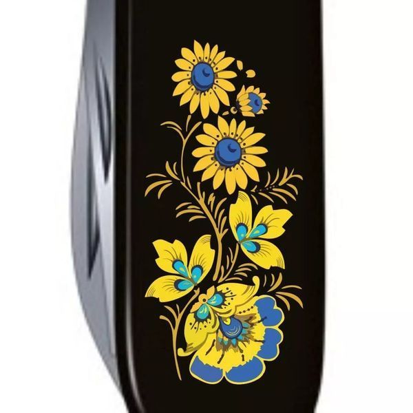 Швейцарський ніж Victorinox Spartan Ukraine 91 мм 12 функцій Квіти (1.3603.3_T1050u) V77553027 фото