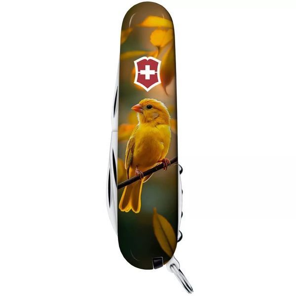 Швейцарський ніж Victorinox Spartan Ukraine 91 мм 13 функцій Золота пташка (1.3603.7_T3170pw) V77552815 фото