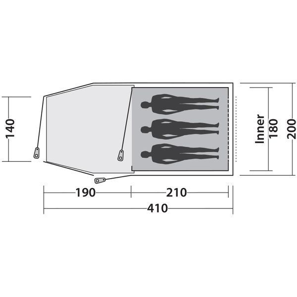 Палатка трехместная Easy Camp Spirit 300 Steel Blue (120418) 929568 фото