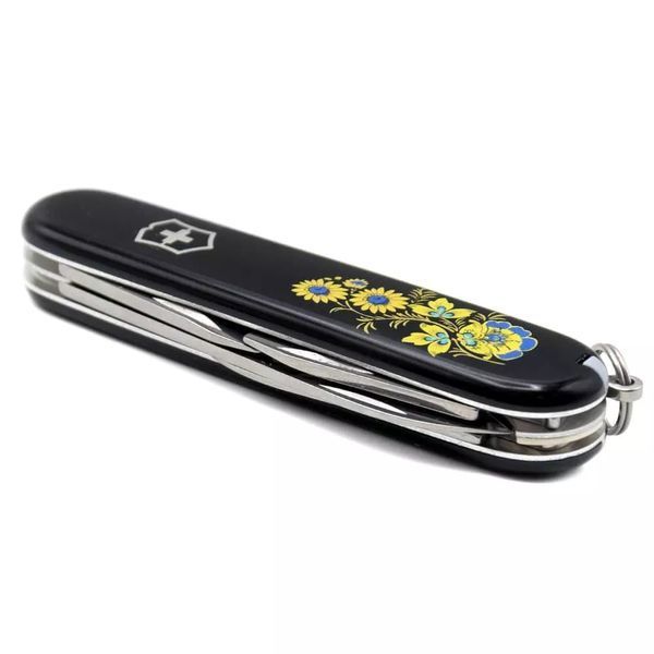 Швейцарський ніж Victorinox Spartan Ukraine 91 мм 12 функцій Квіти (1.3603.3_T1050u) V77553027 фото