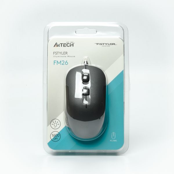 Мышь A4Tech Fstyler FM26 (Grey), USB, цвет серый FM26 (Smoky Grey) 1606348 фото