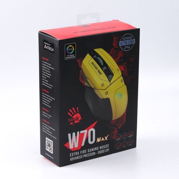 Миша ігрова A4Tech W70 Max Bloody, жовта, активоване ПЗ Bloody W70 Max Bloody (Punk Yellow) 1605121 фото